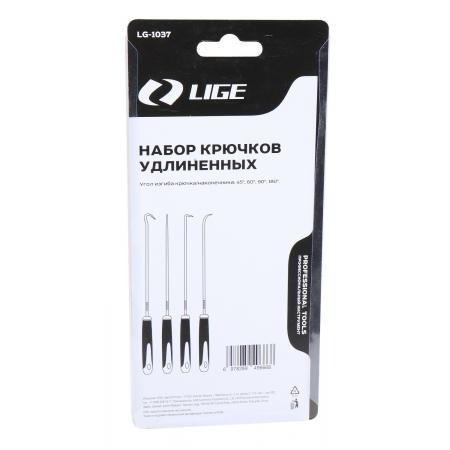Набор крючков удлиненных 4 пр., (45°,60°,90°,180°) LG-1037 LIGE - 1