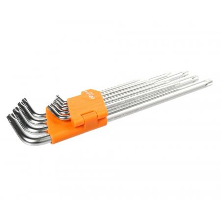 Набор ключей TORX Г-образных длинных 9пр. (T10H,T15H,T20H,T25H,T27H,T30H,T40H,T45H,T50H) в пластиковом держателе LG-7703 LIGE - 1