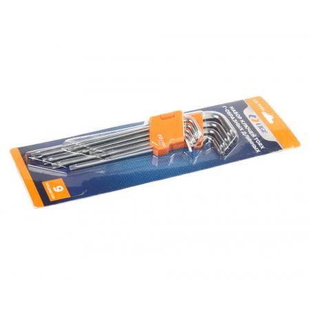 Набор ключей TORX Г-образных длинных 9пр. (T10H,T15H,T20H,T25H,T27H,T30H,T40H,T45H,T50H) в пластиковом держателе LG-7703 LIGE - 1