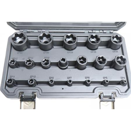 Набор головок торцевых ударных 1/4"&3/8"&1/2 ", TORX PLUS, (1/4 “: EP4,EP5,EP6,EP7,EP8; 3/8”: EP10,EP11,EP12,EP14,EP16; 1/2": EP18,EP20,EP22,EP24,EP26 LG-S1022 - 1