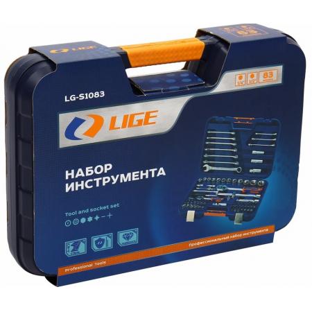 Набор торцевых головок 1/2"&1/4" 6-гранный 83пр., в кейсе LG-S1083 LIGE - 1