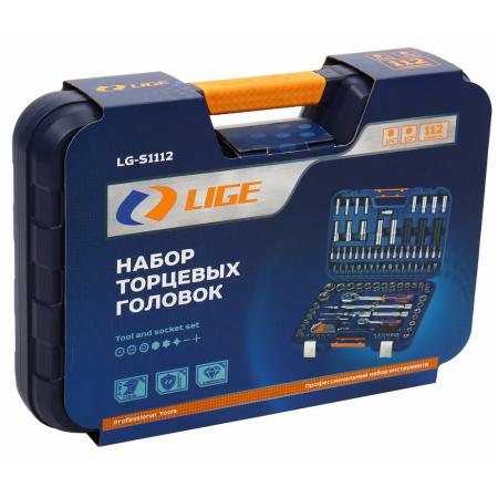 Набор торцевых головок 1/2"&1/4" 6-гранный 112пр., в кейсе LG-S1112 LIGE - 1