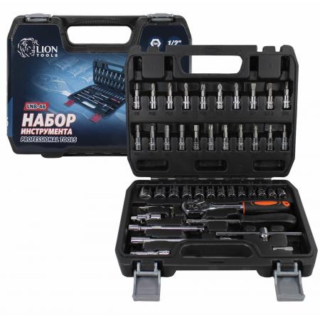 Набор инструмента  46 предм. "LION TOOLS" 6гран. 1/4"DR, LNB-46 - 1