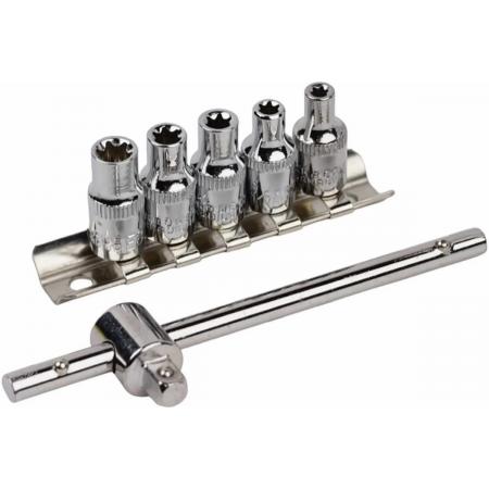 Набор головок E-тип с воротком 1/4" 6 предметов KINGQUEEN WIB-14 (БЕЗ НДС) - 1