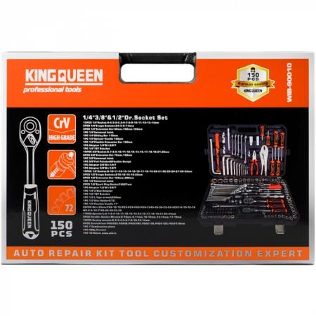 Набор инструментов KINGQUEEN 150 пред, 72 зуба WIB-90010 - 1