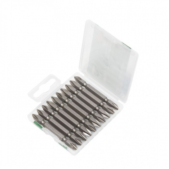Большое фото товара - ROCKFORCE Набор бит 10пр., 1/4" (PH2xPH2; L-65мм), в пластиковом футляре RF-2101, 19092. Вариант №1