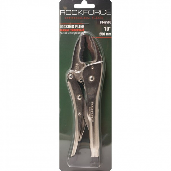 Большое фото товара - ROCKFORCE Зажим гейферный с двойным овальным захватом 10"-250мм, в блистере RF-614250J, 27794. Вариант №2