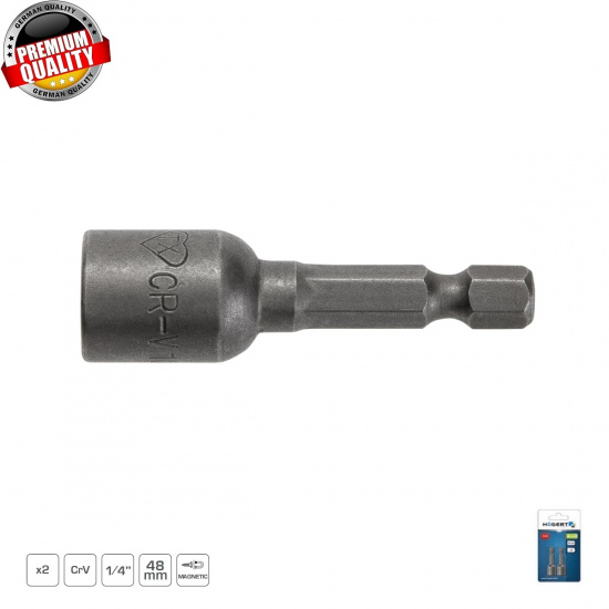 Большое фото товара - Насадка торцевая с магнитом 13 мм, 1/4", 2 шт. HT1S460, 40499. Вариант №1