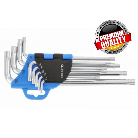Большое фото товара - Набор Г-образных длинных ключей TORX  CrV,, 9 шт. HT1W809, 43072. Вариант №1