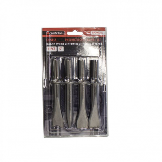 Большое фото товара - Набор зубил разнопрофильных 4пр.(круглая посадка ?10мм,L-125мм),в блистере F-RP7002-4, 50336. Вариант №1