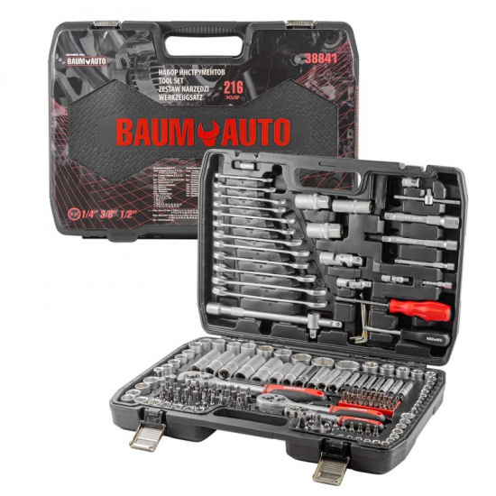 Большое фото товара - BAUMAUTO Набор инструментов 216пр. 1/4", 3/8", 1/2" (6гр.) BM-38841, 51659. Вариант №1