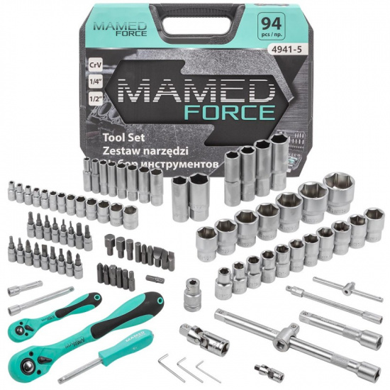 Большое фото товара - Набор инструментов PROFI 94пр. 1/4",1/2"(6гр)(4-32мм) MF-4941-5, 54639. Вариант №1