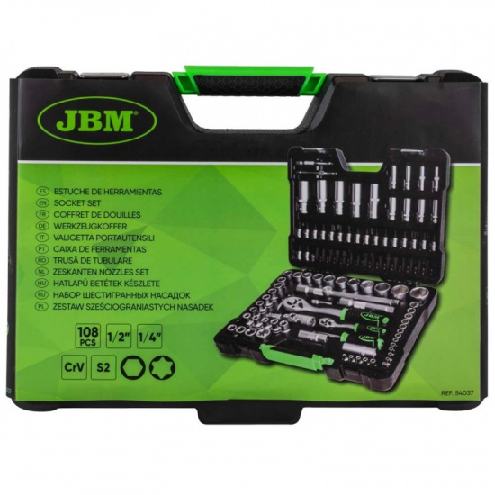 Большое фото товара - JBM Набор инструментов 108пр.1/4''1/2''(6гр.)(4-32мм) 54037, 54898. Вариант №5