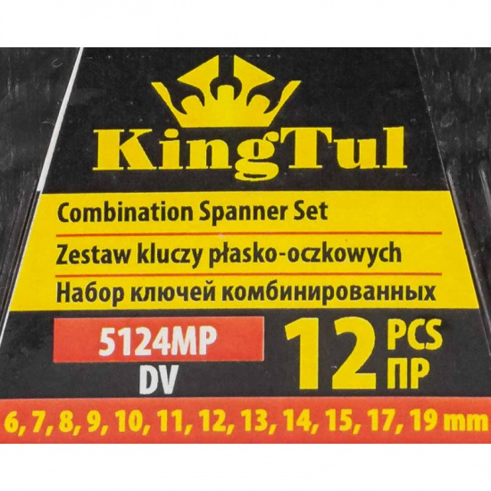 Большое фото товара - Ключи комбинированные, набор 12пр. (6-15, 17, 19мм) KT-5124MP DV, 58246. Вариант №4
