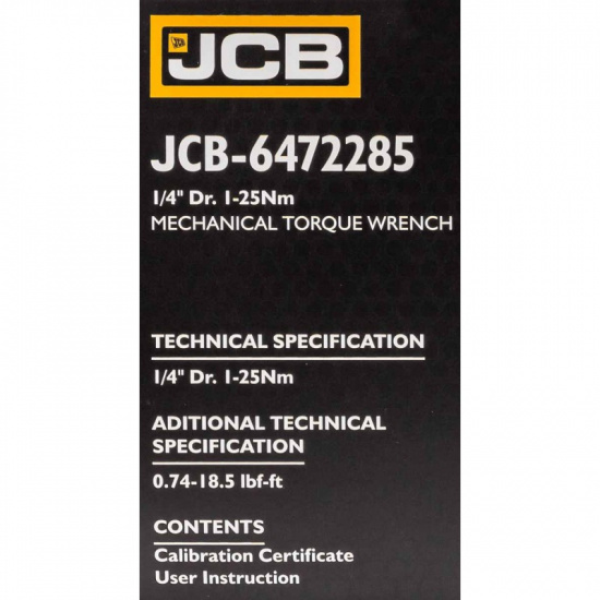 Большое фото товара - JCB Ключ моментный 1-25Нм, 1/4" JCB-6472285, 58595. Вариант №6