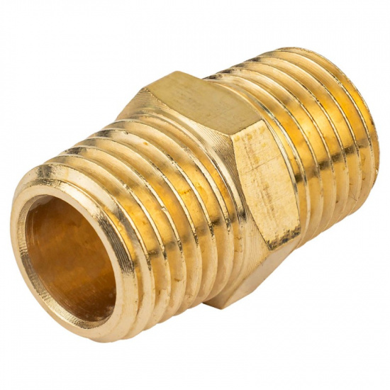 Большое фото товара - FORSAGE Соединитель резьбовой наруж. резьба 1/4" x 1/4" F-MM04/04, 58735. Вариант №1