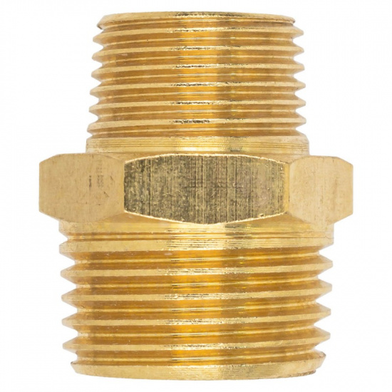 Большое фото товара - Соединитель резьбовой наруж. резьба 1/2" x 3/8" F-MM08/06, 58766. Вариант №2