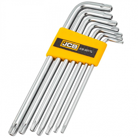 Большое фото товара - Набор ключей TORX Г-образных длинных с отверстием 7пр. JCB-5071TL, 60962. Вариант №2