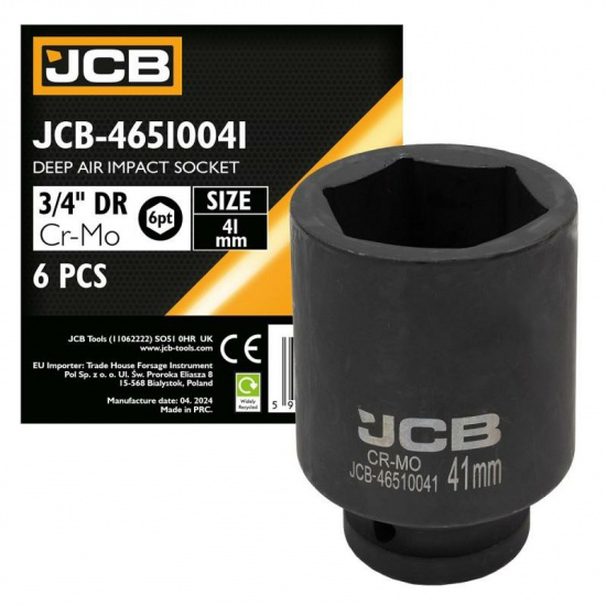 Большое фото товара - JCB Головка ударная глубокая 3/4", 43мм (6гр.) JCB-46510043, 60981. Вариант №1