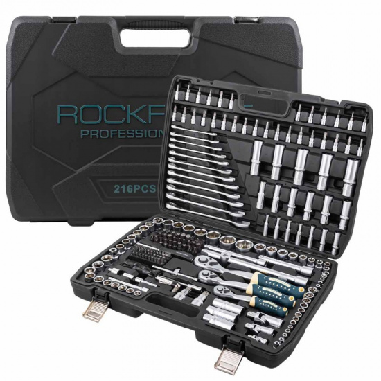 Большое фото товара - ROCKFORCE LIGHT Набор инструментов 216пр. 1/4", 3/8", 1/2" (6гр.) RF LIGHT-38841, 61110. Вариант №2