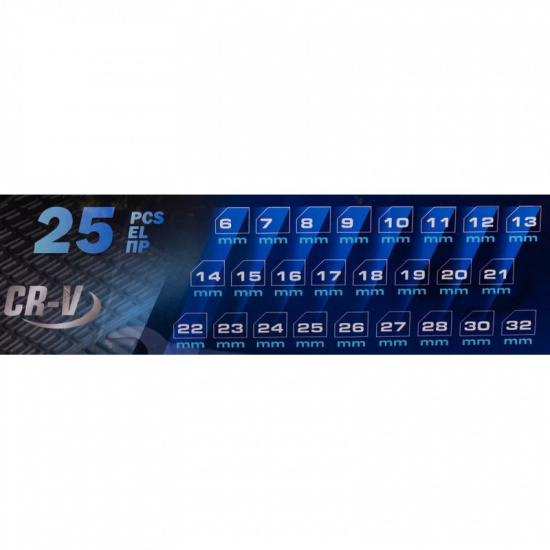 Большое фото товара - FORSAGE Набор ключей комбинированных 25пр. 6-28,30,32мм F-5261P Premium, 61124. Вариант №4
