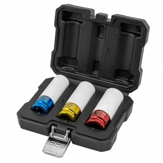 Большое фото товара - Головки ударные тонкостенные, набор 3пр., 1/2" (6гр.) JCB-4032, 62540. Вариант №2