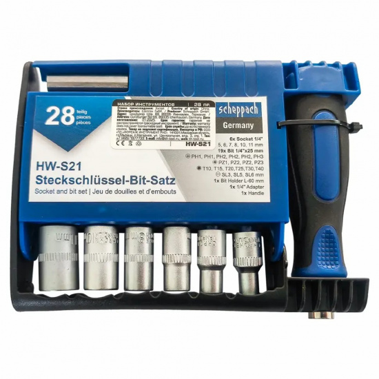 Большое фото товара - Набор инструментов 28пр., 1/4" Sch-HW-S21, 63752. Вариант №2