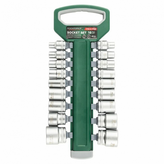 Большое фото товара - ROCKFORCE Головки, набор 18пр., 1/2" (6гр.) RF-018-5 MSA, 64135. Вариант №2