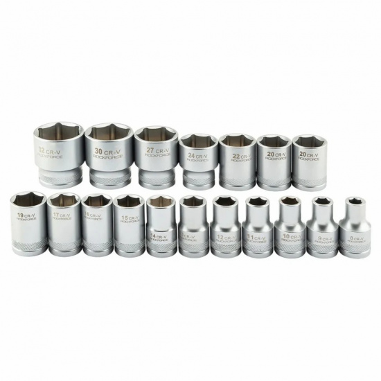 Большое фото товара - ROCKFORCE Головки, набор 18пр., 1/2" (6гр.) RF-018-5 MSA, 64135. Вариант №3