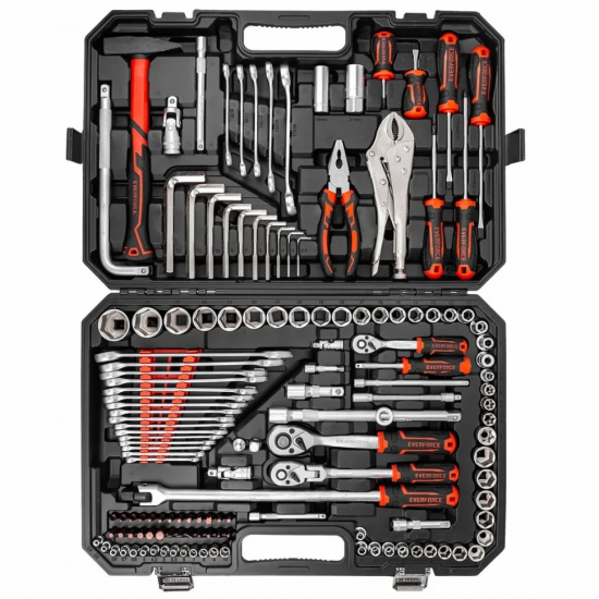 Большое фото товара - EVERFORCE Набор инструментов 142пр. 1/4", 3/8", 1/2" (6гр.) EF-4142-5, 64296. Вариант №3