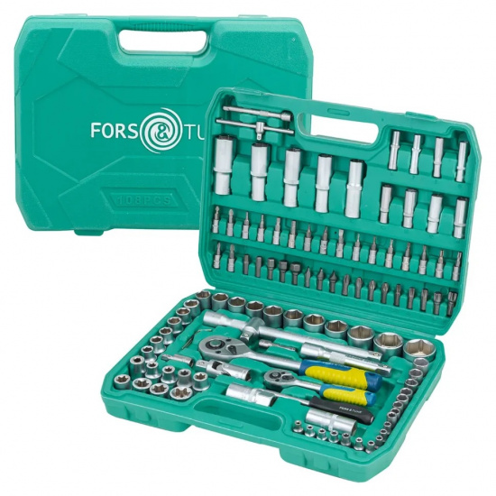 Большое фото товара - Набор инструментов 108пр. 1/4", 1/2" FORSandTUNE-41082-5, 64657. Вариант №2
