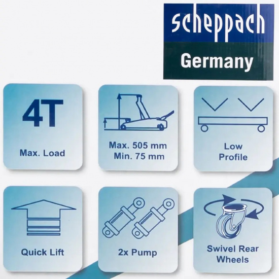 Большое фото товара - SCHEPPACH Домкрат подкатной гидравлический 4т Sch-T84008, 65571. Вариант №7