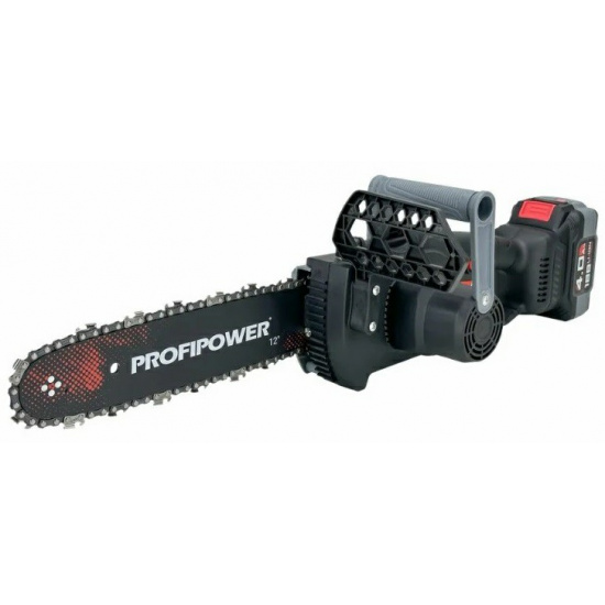 Большое фото товара - Аккумуляторная бесщеточная цепная пила PROFIPOWER MKDUC-20V (20В,Li-ion-1шт, 4.0Ач, шина 12", 0-4000об/мин, цепь 3/8, 45 звеньев, З/У, в коробке) E0114M1, E0114M1. Вариант №2