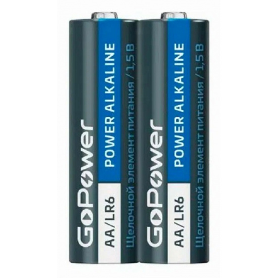 Большое фото товара - Элемент питания AA: LR6-BC2 ALKALINE 1,5V GoPower, GPW-LR6P-2. Вариант №2