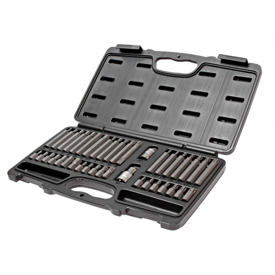 Большое фото товара - Набор бит TORX, HEX, SPLINE с адаптерами 3/8" , 1/2" (в кейсе) 40 предметов JTC /1/10 JTC-3965, J-951823. Вариант №1