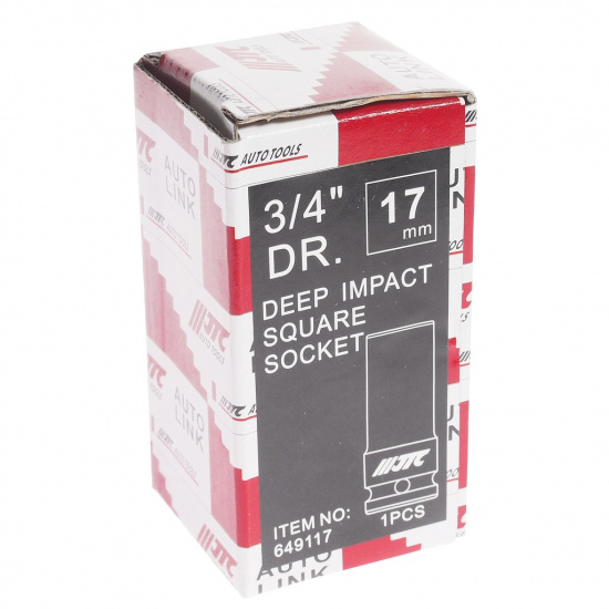 Большое фото товара - Головка торцевая глубокая ударная 4-гранная (квадрат) 3/4" х 17мм, длина 90мм JTC /1 JTC-649117, J-953214. Вариант №3