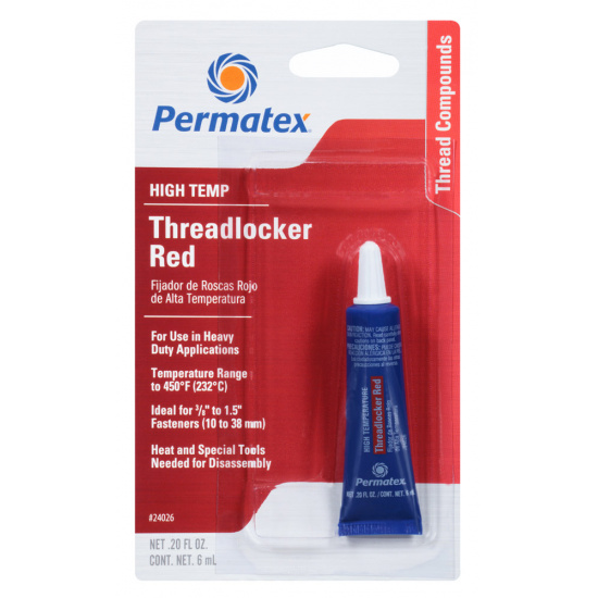 Большое фото товара - PERMATEX Фиксатор резьбы сильной фиксации красный (16-25мм, от -54С до +232С) 10мл, PR-27200. Вариант №1