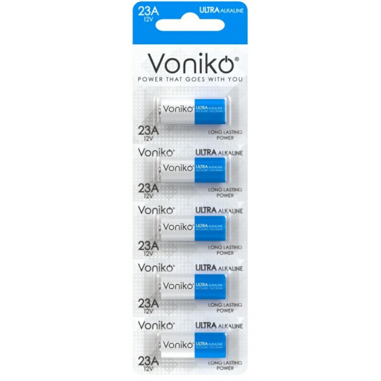 Большое фото товара - Элемент питания A23: 23A-BC5 ALKALINE (автобрелки) 12V ALKALINE ULTRA VONIKO, V-23A. Вариант №1